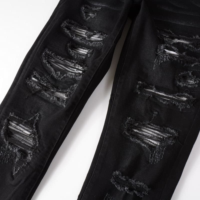 ダメージジーンズ ストレッチダメージ加工スキニーデニム