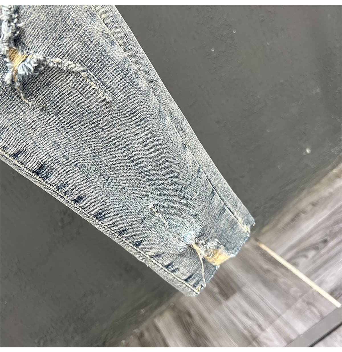 ダメージジーンズ ヴィンテージ加工クラッシュデニム