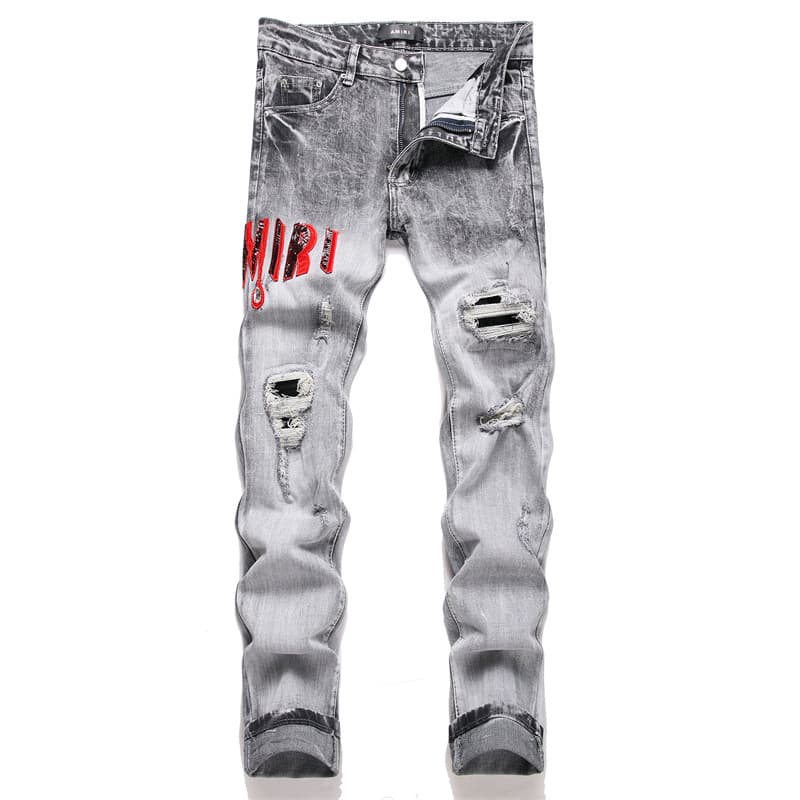 ダメージジーンズ ダメージ加工 アートペイント デニムパンツ